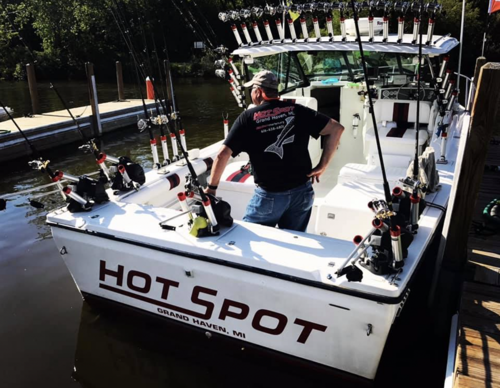 Hot Spot Charters Docked At Chinook Pier near Grand Haven Charter Fishing
